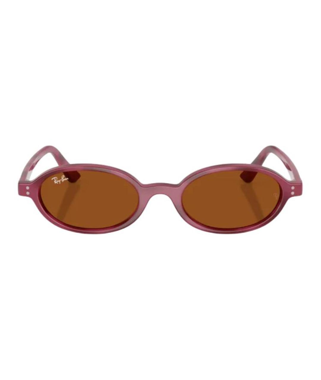 RAY BAN Коричневые пластиковые солнцезащитные очки, фото 2
