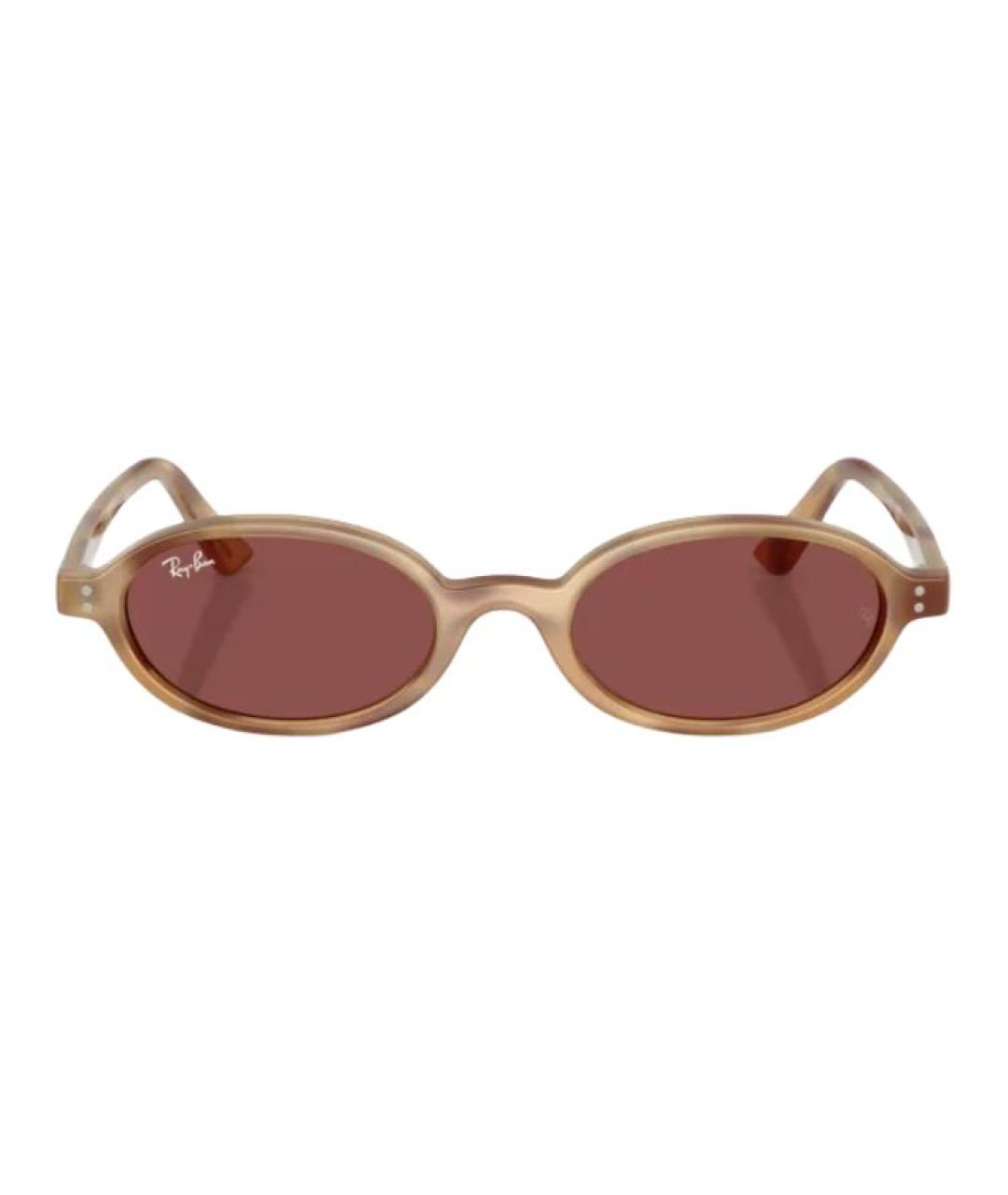 RAY BAN Коричневые пластиковые солнцезащитные очки, фото 2