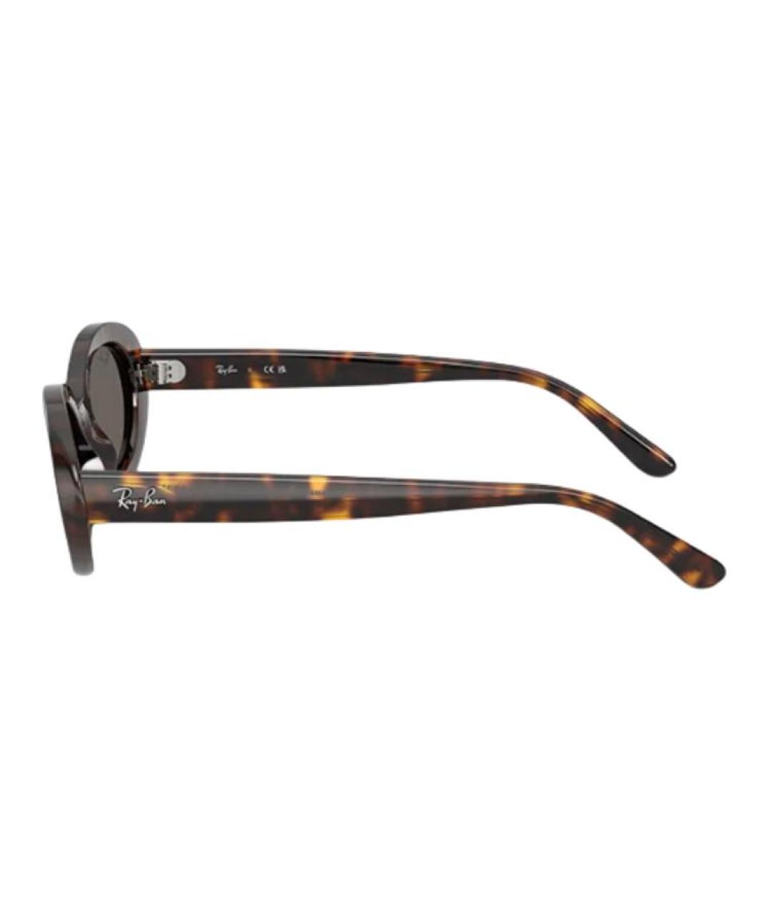 RAY BAN Коричневые пластиковые солнцезащитные очки, фото 3