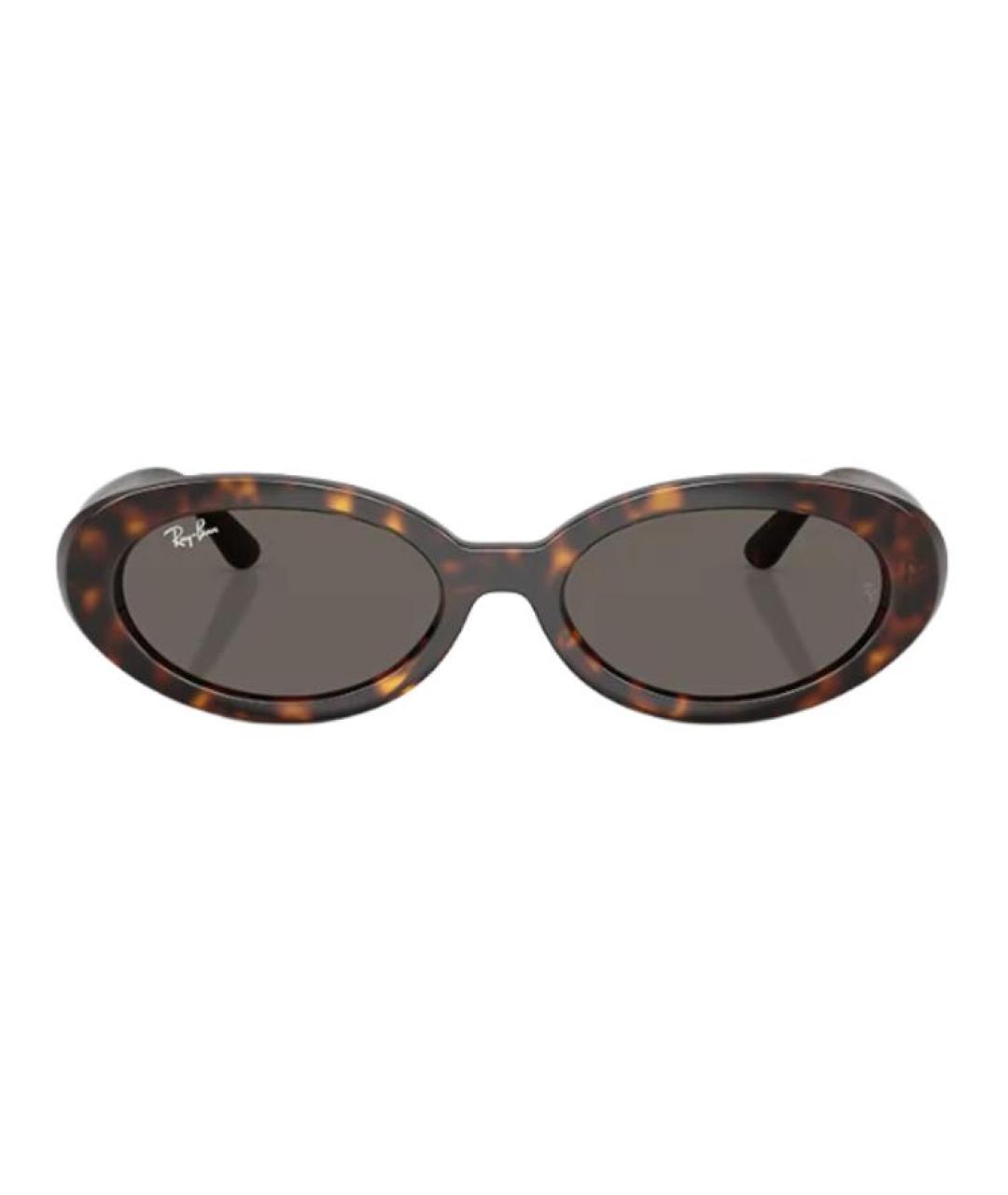 RAY BAN Коричневые пластиковые солнцезащитные очки, фото 2