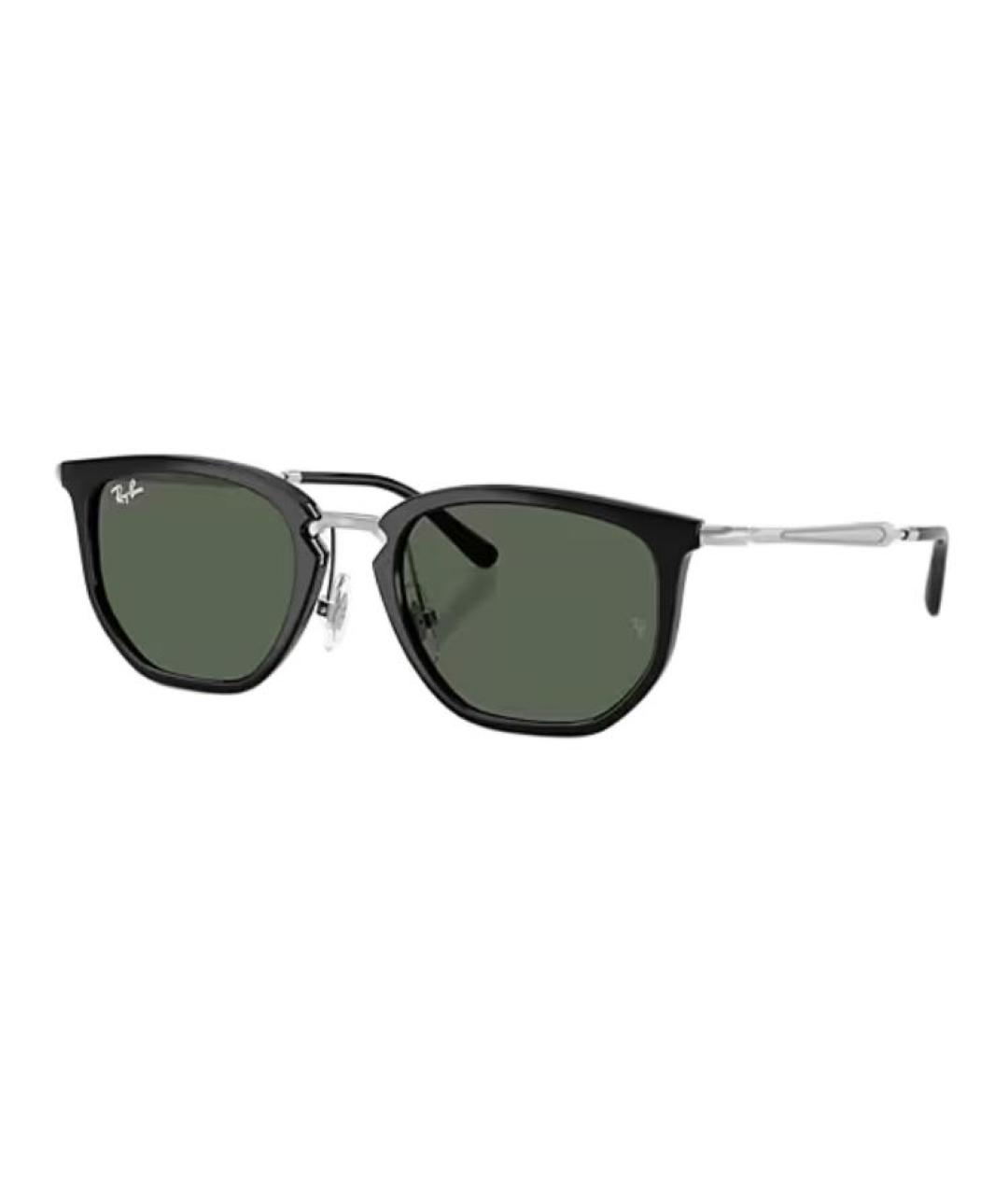 RAY BAN Черные металлические солнцезащитные очки, фото 1