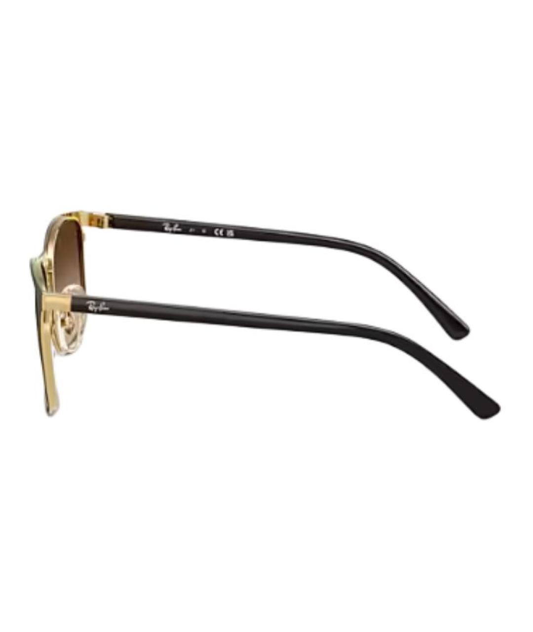 RAY BAN Коричневые металлические солнцезащитные очки, фото 3