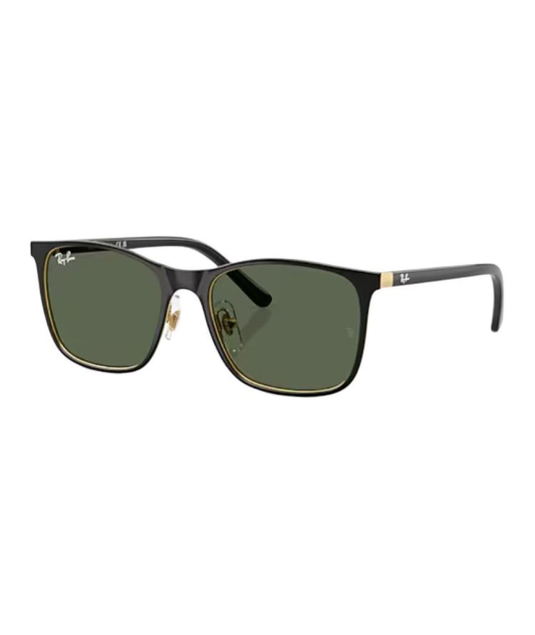 RAY BAN Черные металлические солнцезащитные очки, фото 1