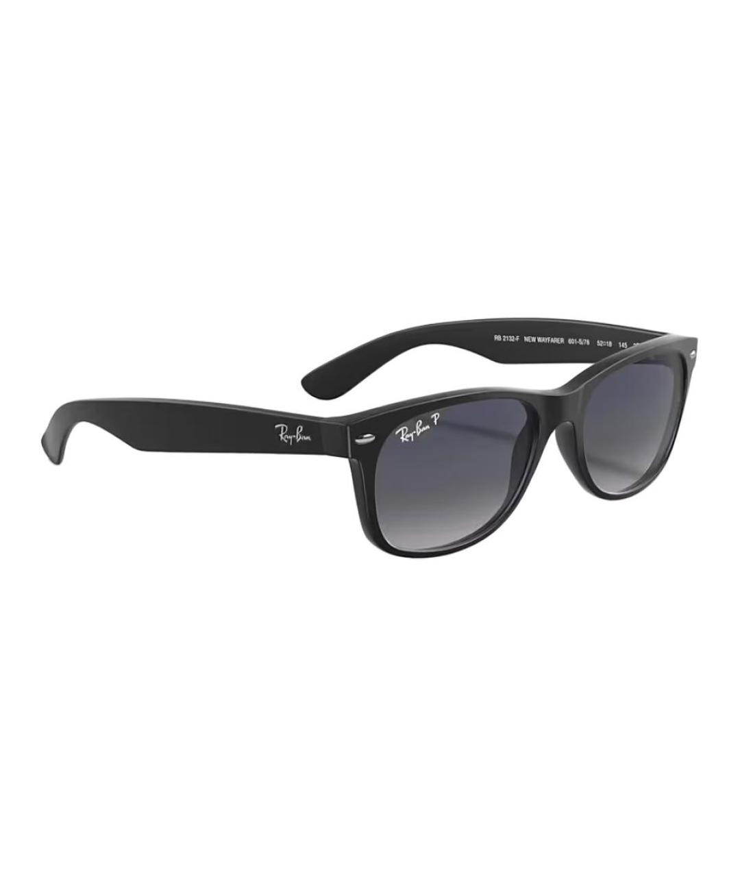 RAY BAN Черные пластиковые солнцезащитные очки, фото 4