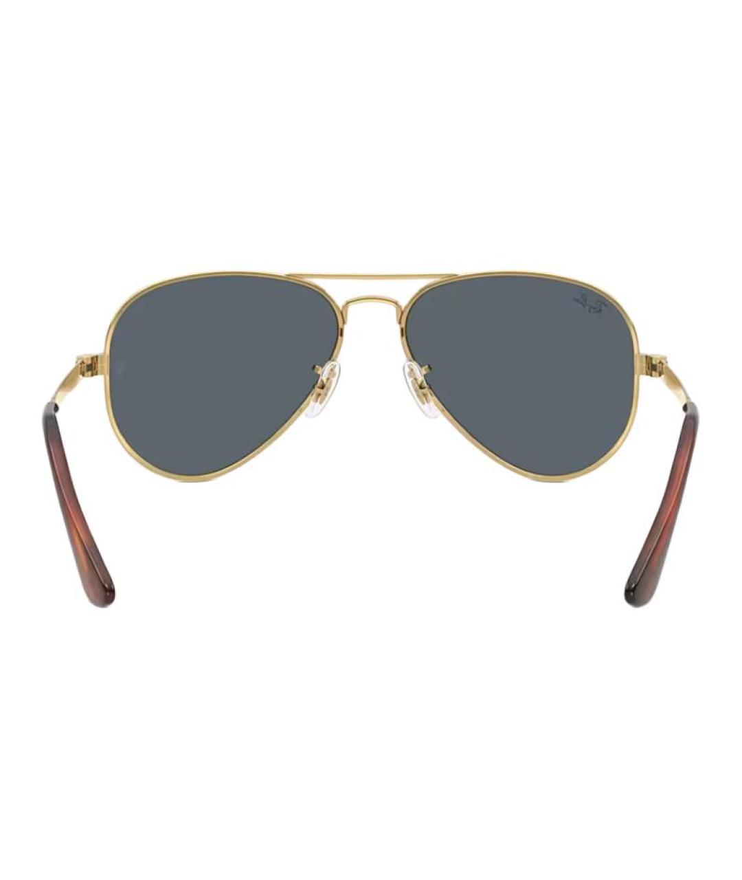 RAY BAN Золотые металлические солнцезащитные очки, фото 5