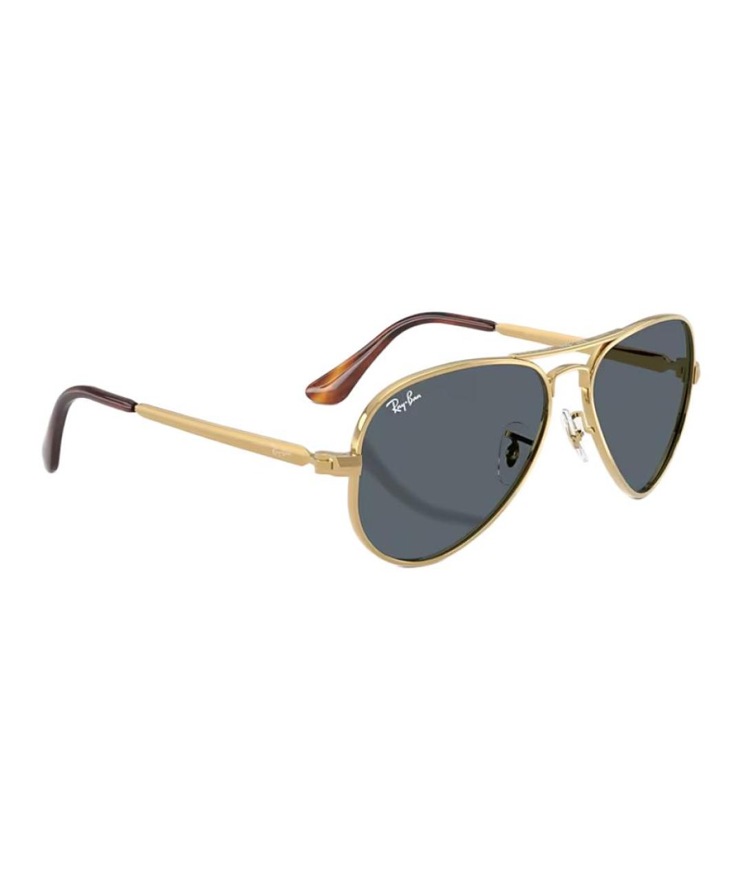 RAY BAN Золотые металлические солнцезащитные очки, фото 4