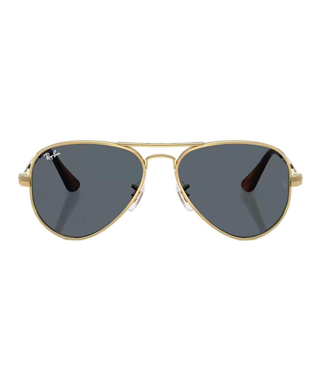 RAY BAN Золотые металлические солнцезащитные очки, фото 2