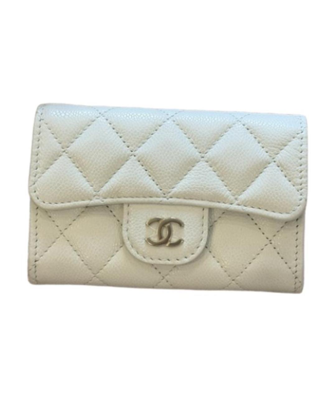 CHANEL Белый кожаный кардхолдер, фото 1