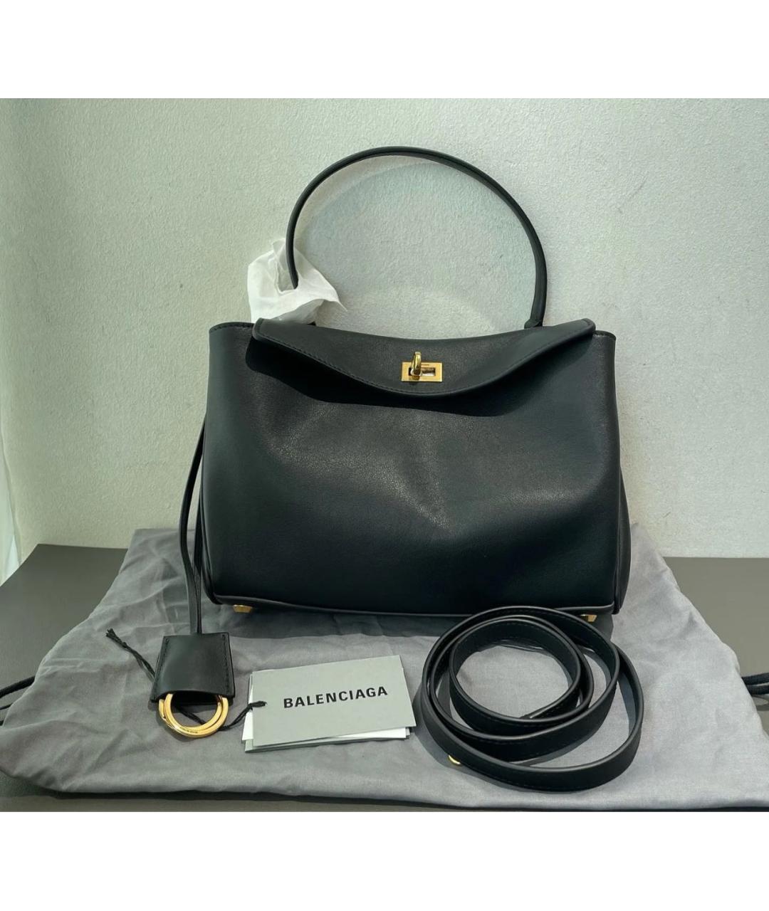 BALENCIAGA Черная кожаная сумка через плечо, фото 6