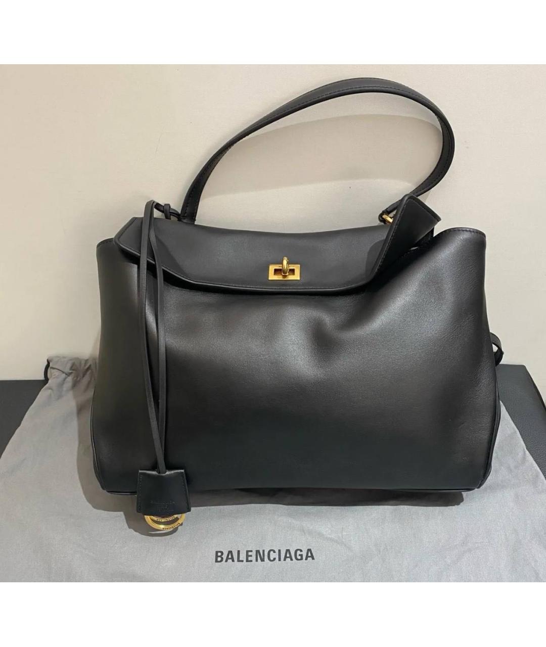 BALENCIAGA Черная кожаная сумка через плечо, фото 7