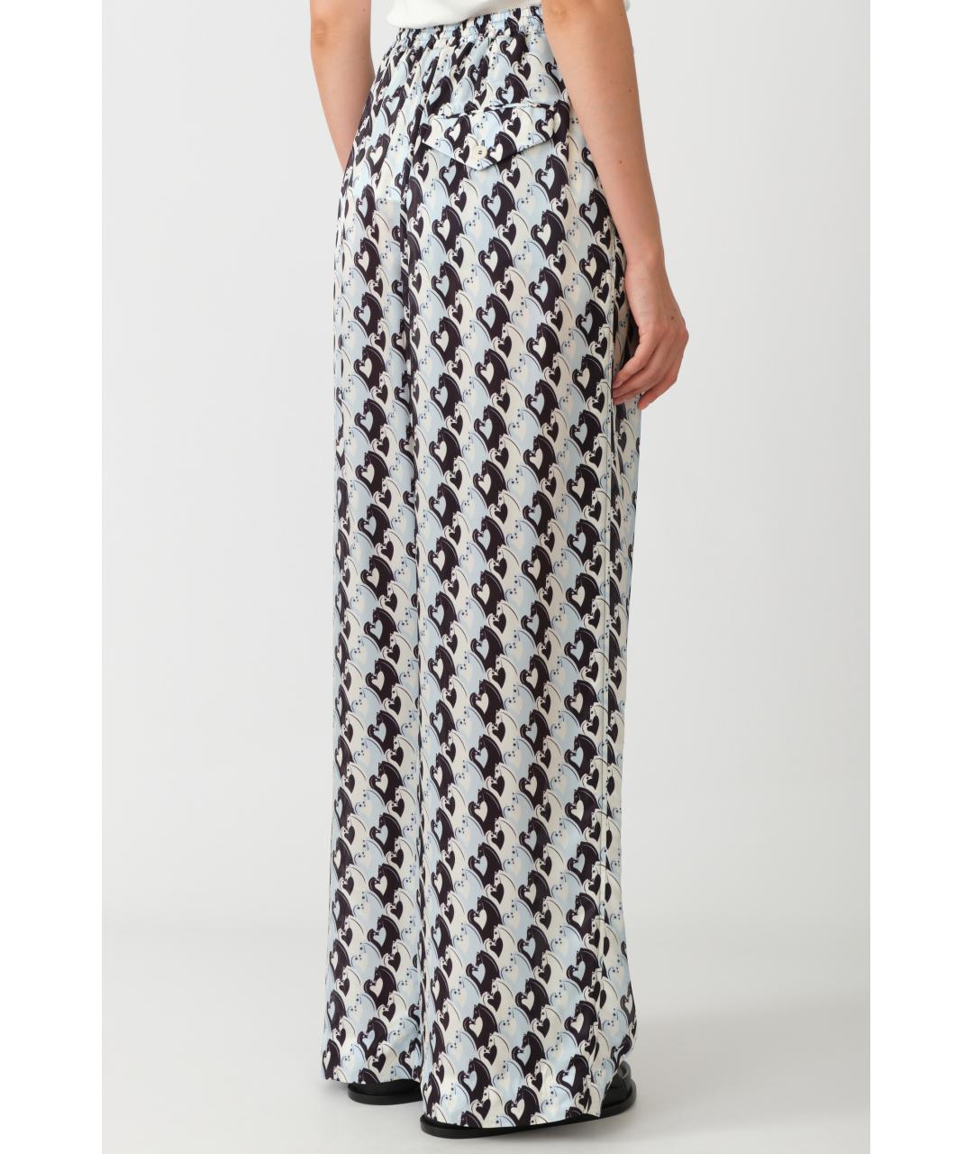 LANVIN Голубые вискозные прямые брюки, фото 3