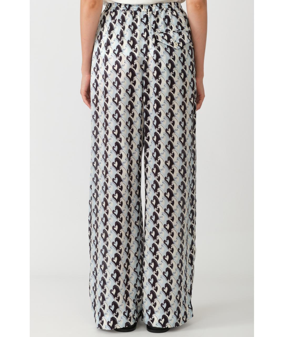 LANVIN Голубые вискозные прямые брюки, фото 4