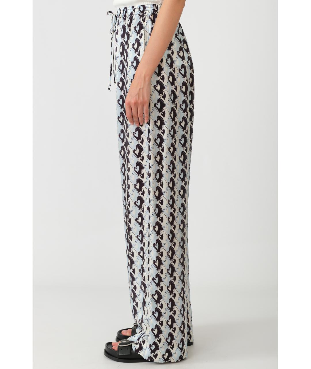 LANVIN Голубые вискозные прямые брюки, фото 2