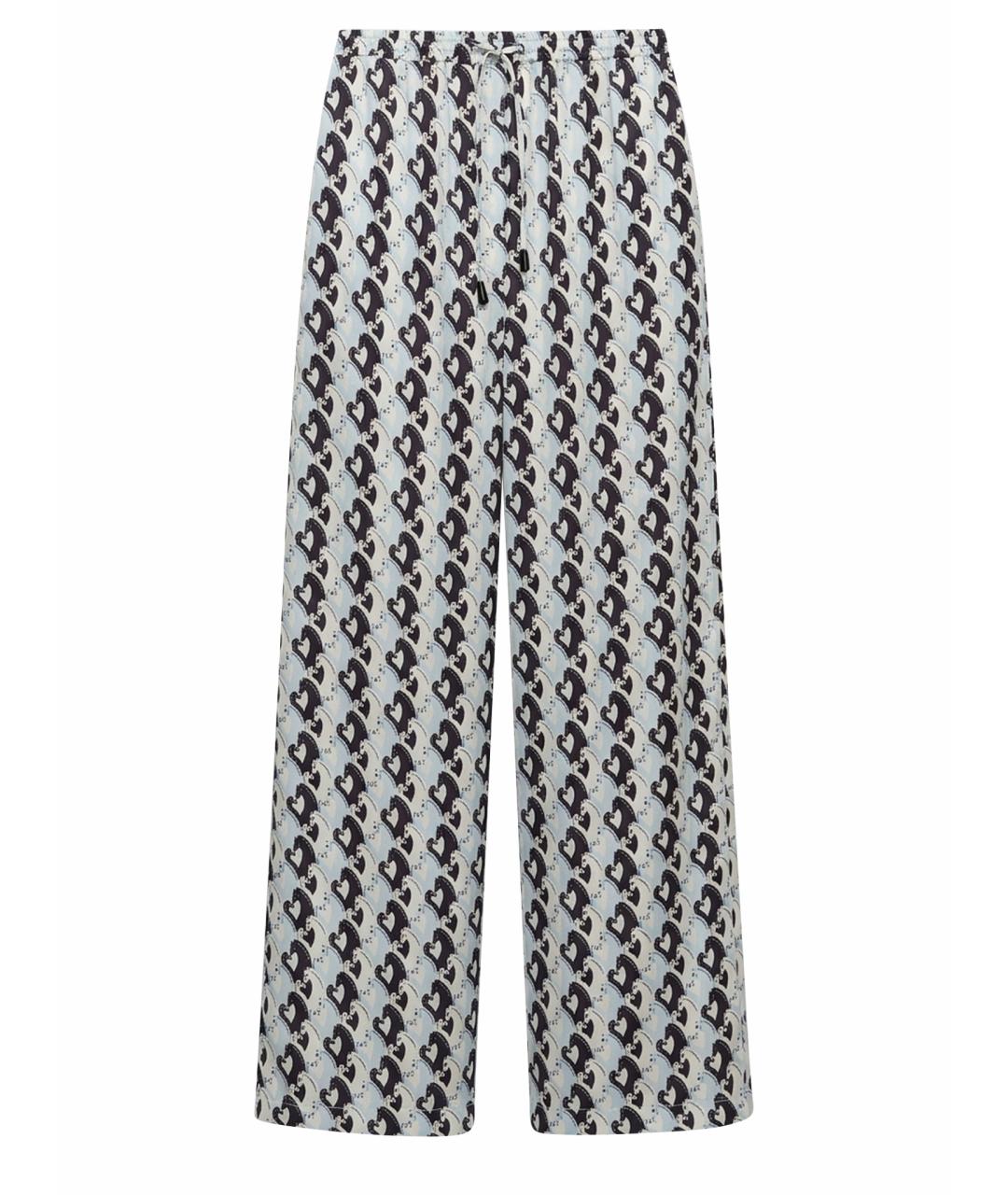 LANVIN Голубые вискозные прямые брюки, фото 1