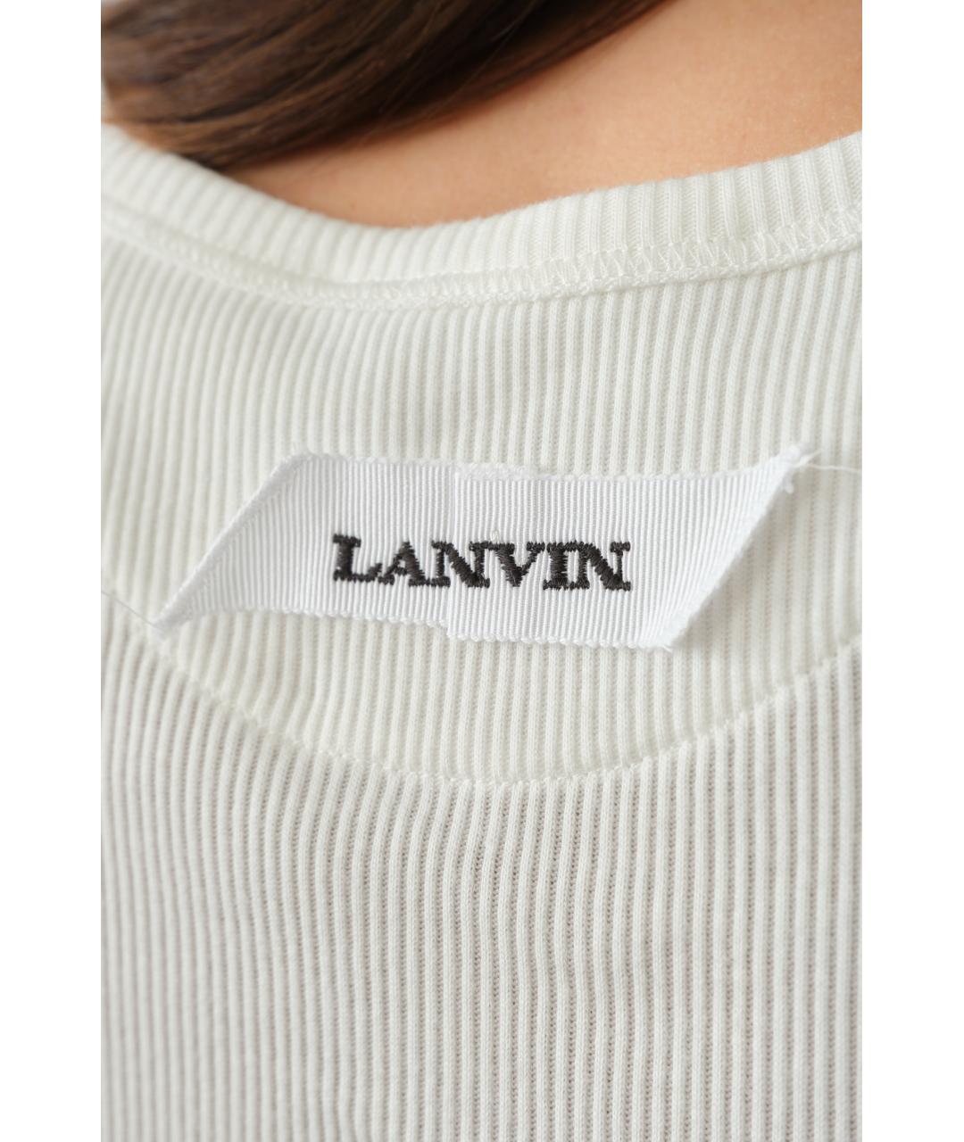 LANVIN Белая хлопковая майка, фото 6