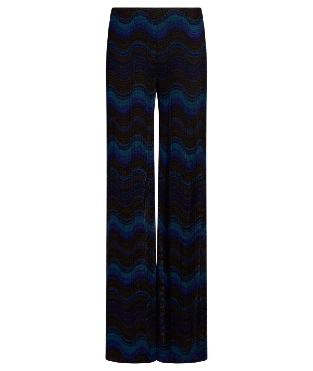 MISSONI Темно-синие вискозные прямые брюки, фото 1
