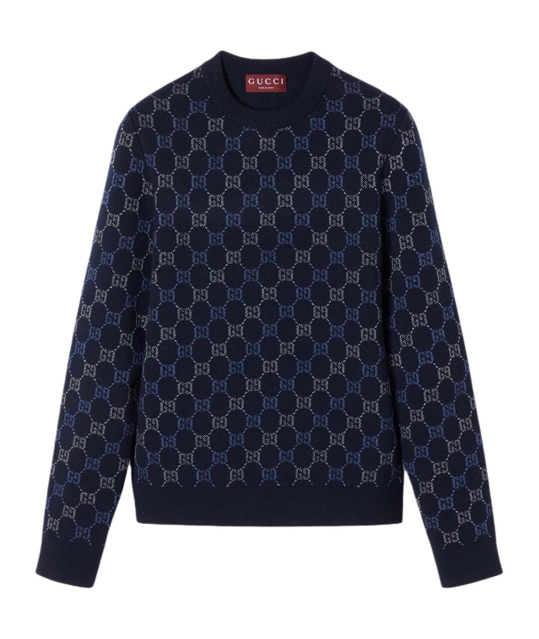 GUCCI Темно-синий шерстяной джемпер / свитер, фото 1