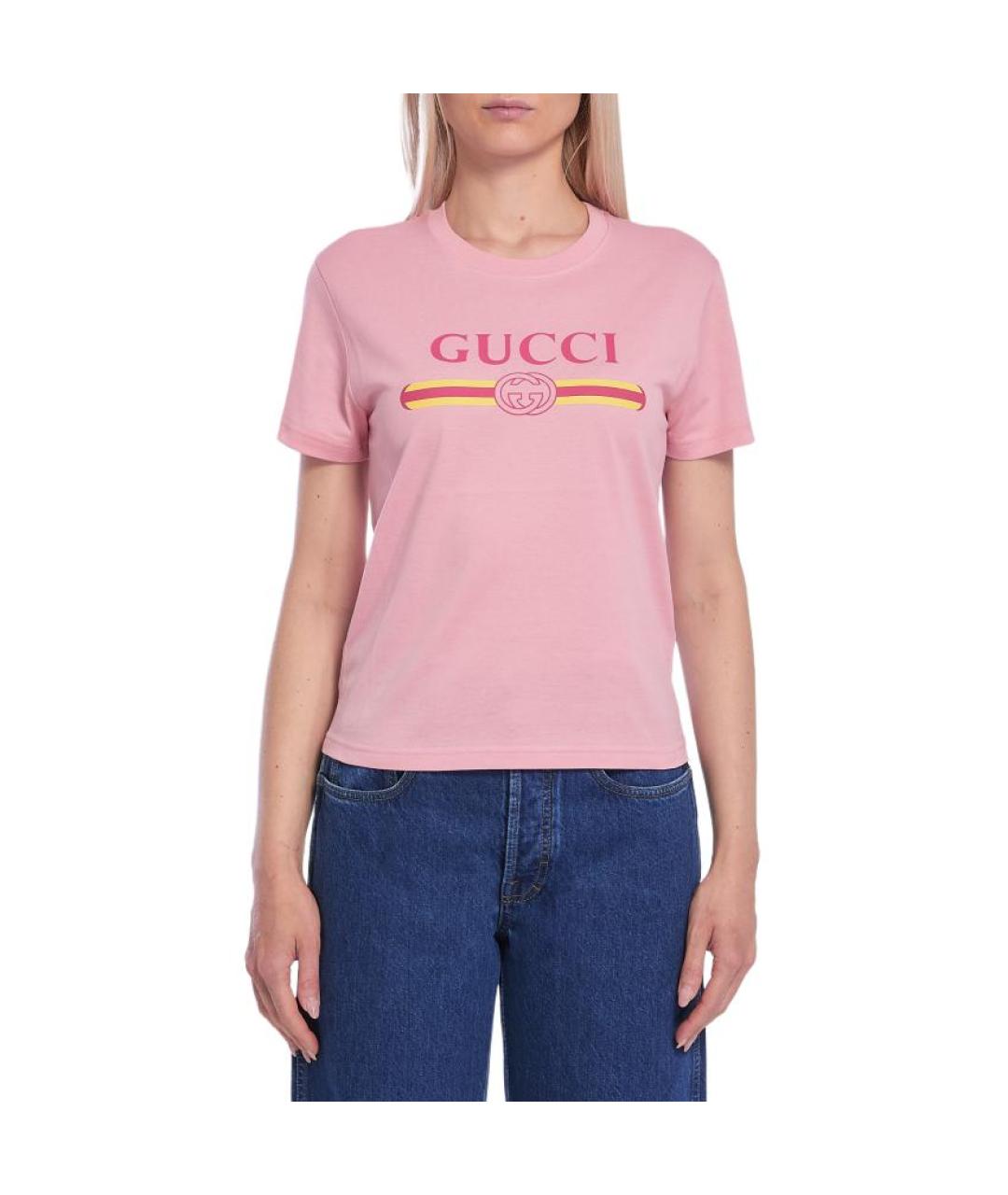 GUCCI Розовая футболка, фото 3