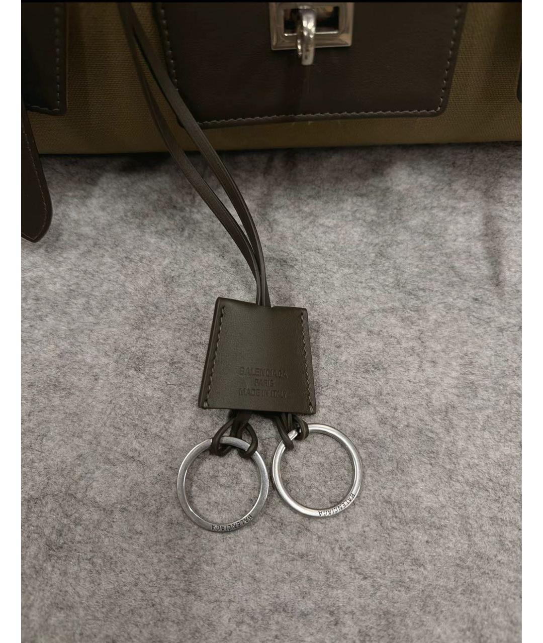 BALENCIAGA Хаки канва сумка тоут, фото 7