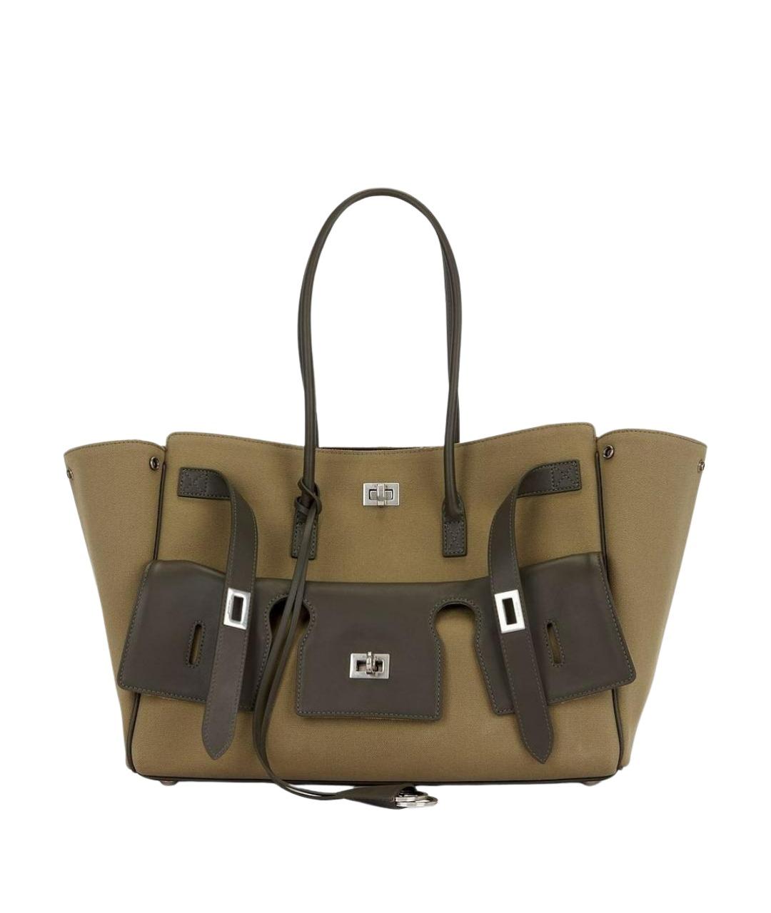 BALENCIAGA Хаки канва сумка тоут, фото 1