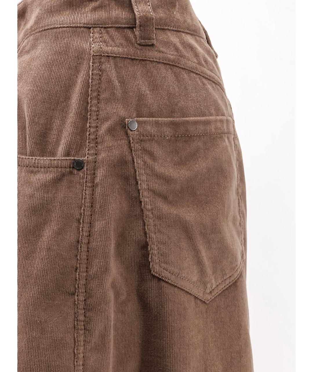 BRUNELLO CUCINELLI Коричневые хлопковые брюки широкие, фото 3