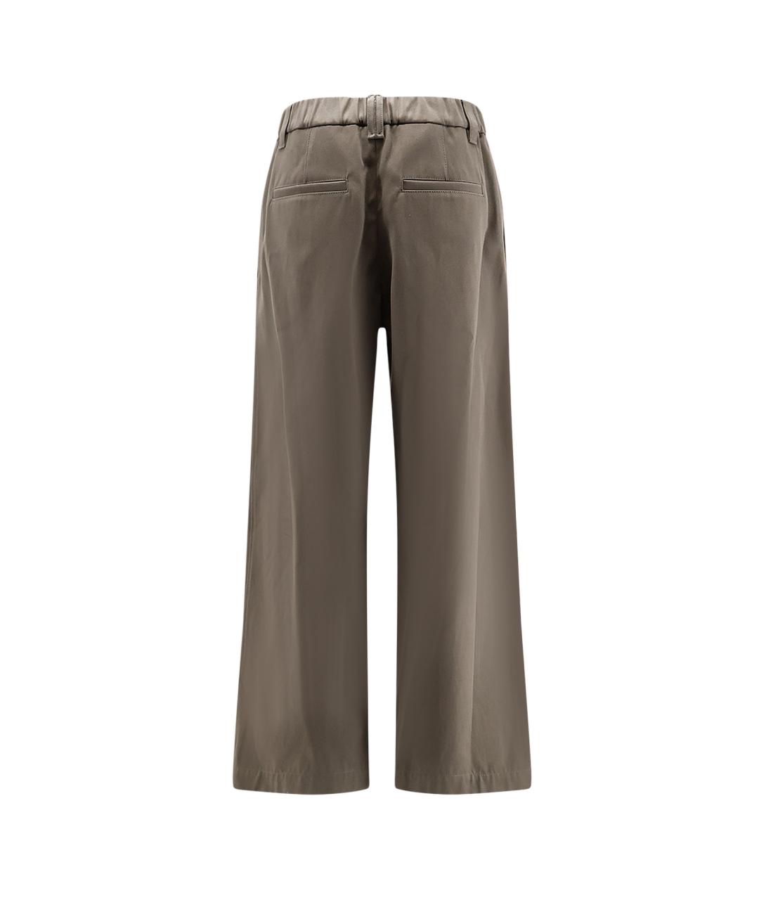 BRUNELLO CUCINELLI Зеленые хлопковые брюки широкие, фото 2