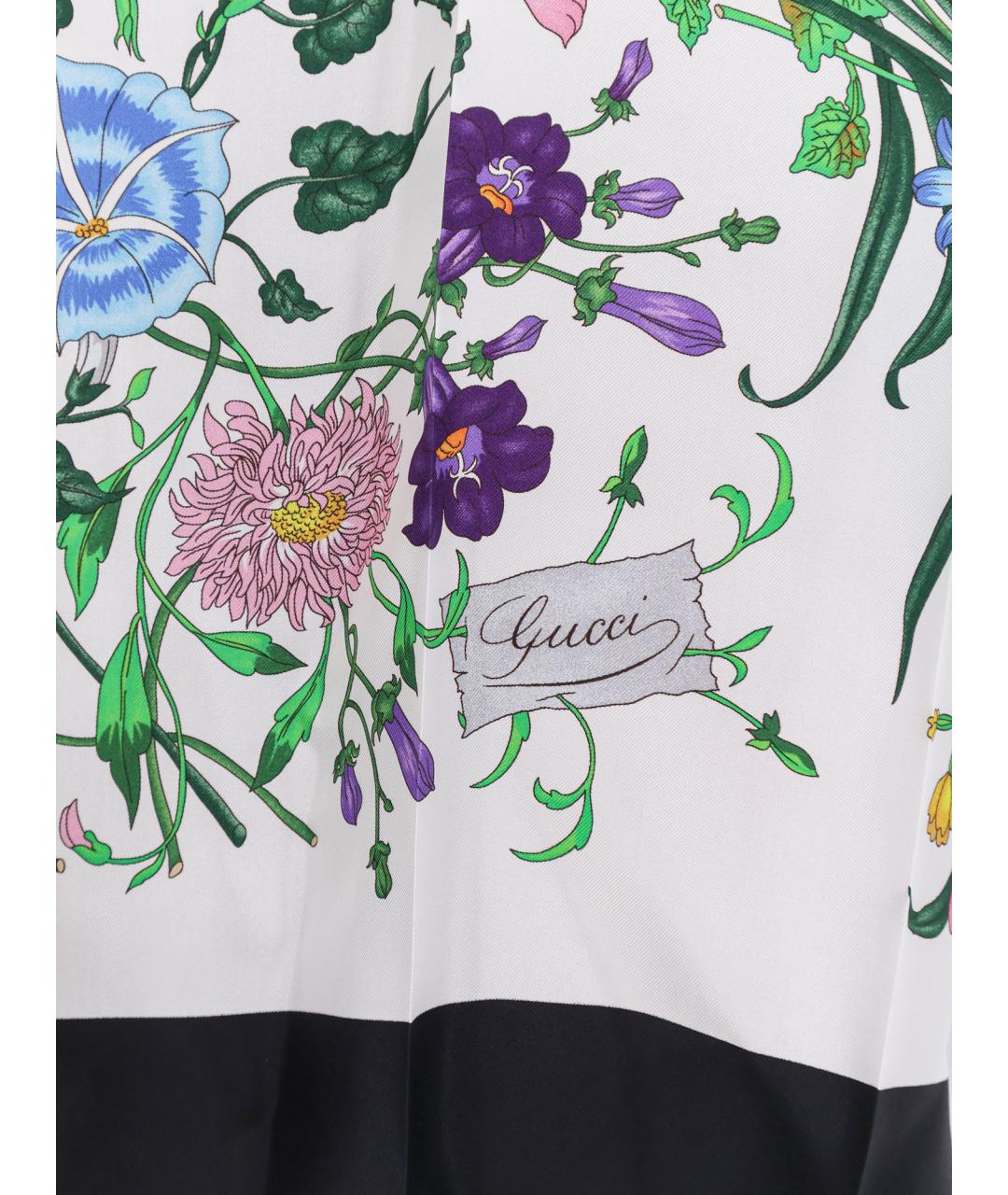 GUCCI Белое шелковое повседневное платье, фото 3