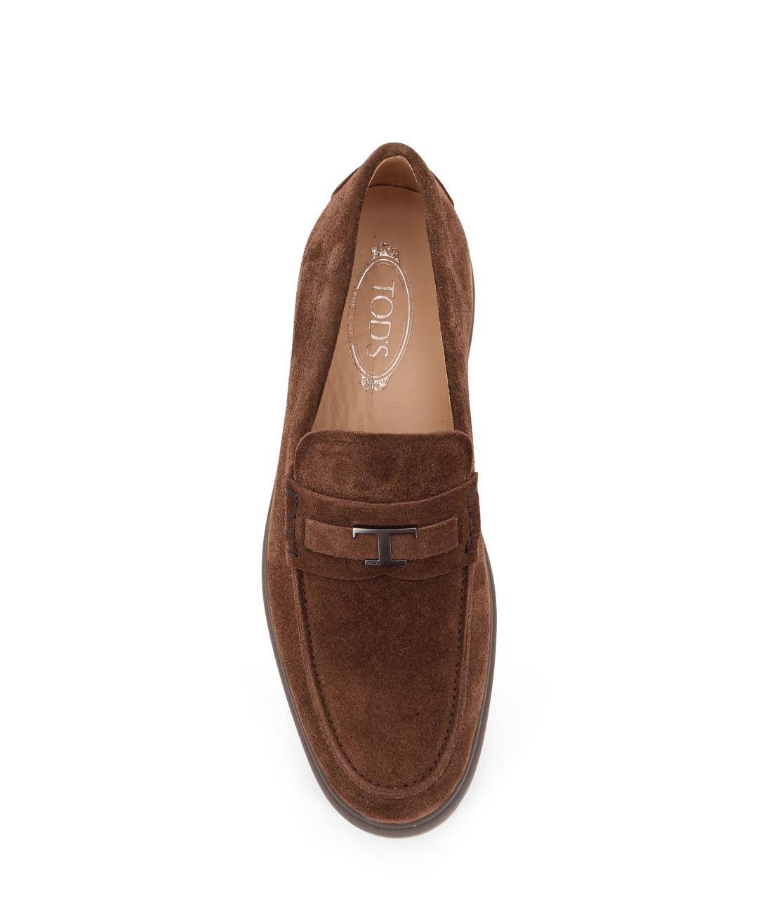 TOD'S Коричневые замшевые лоферы, фото 5