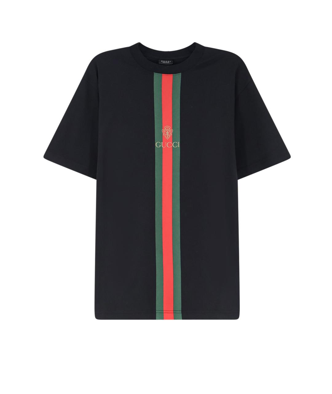 GUCCI Черная хлопковая футболка, фото 1