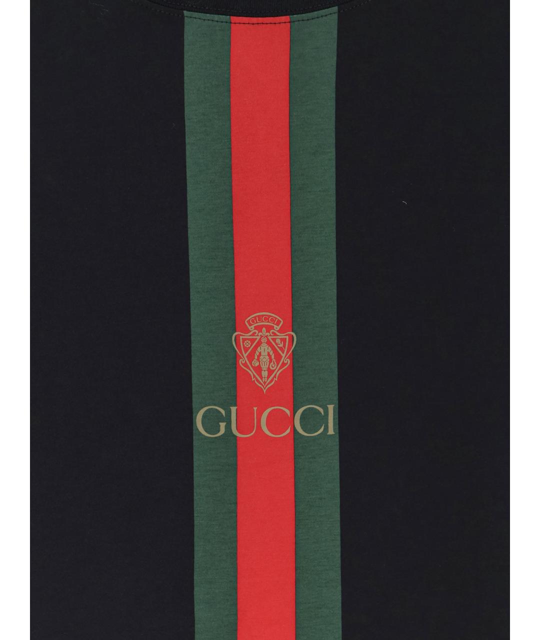 GUCCI Черная хлопковая футболка, фото 3