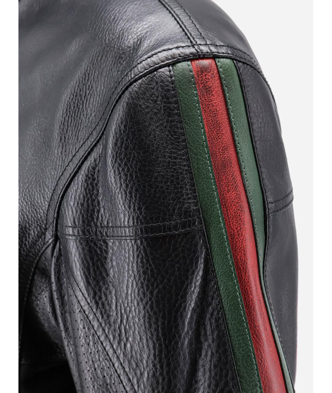GUCCI Черная кожаная куртка, фото 3