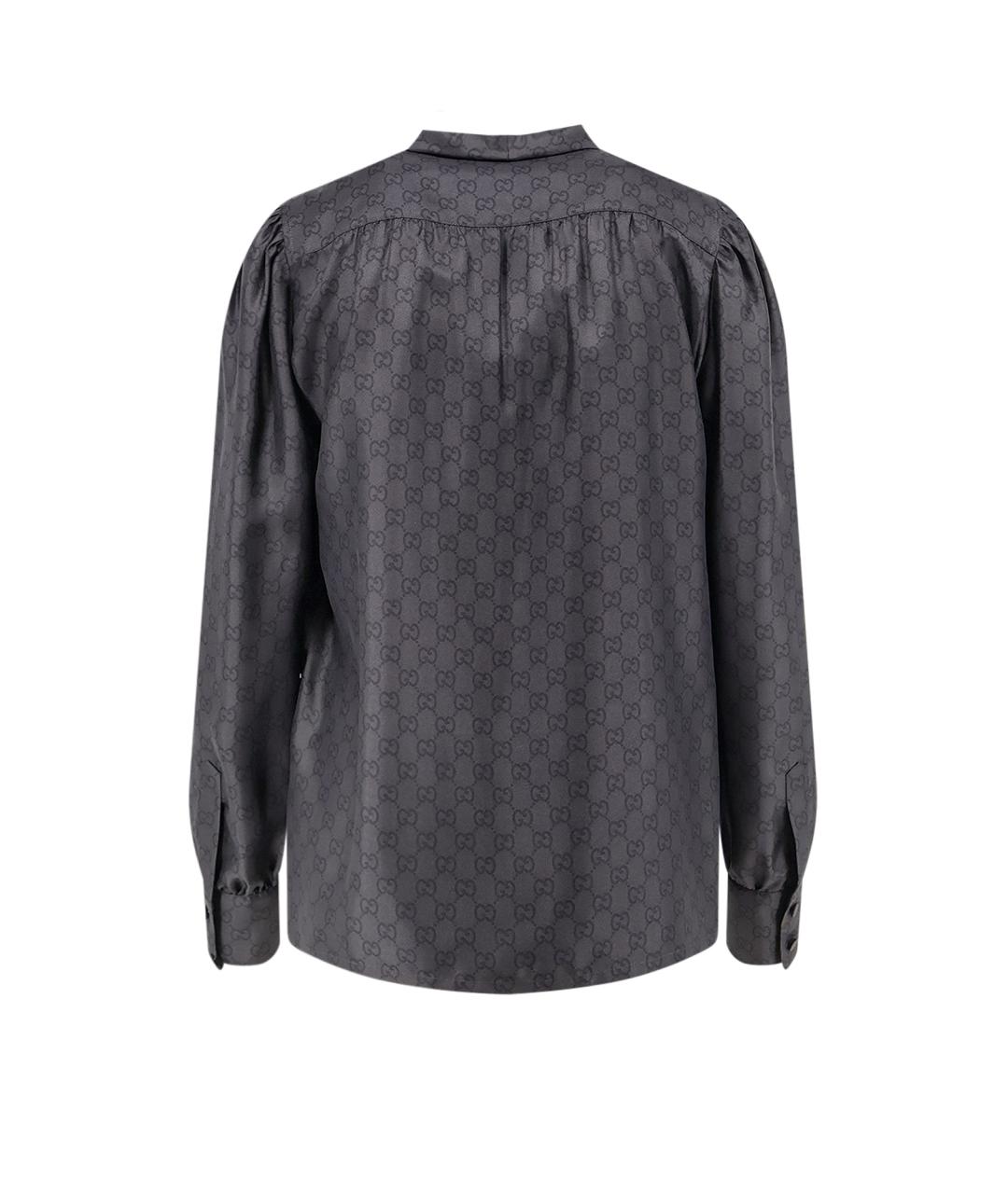 GUCCI Черная шелковая блузы, фото 2