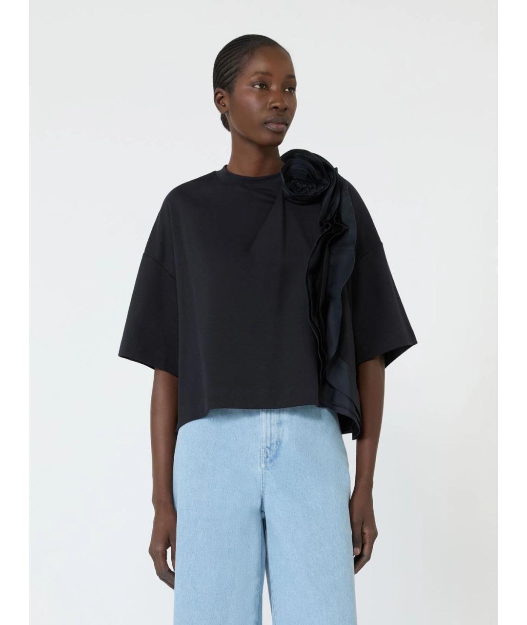 MAX MARA Темно-синяя хлопковая футболка, фото 3