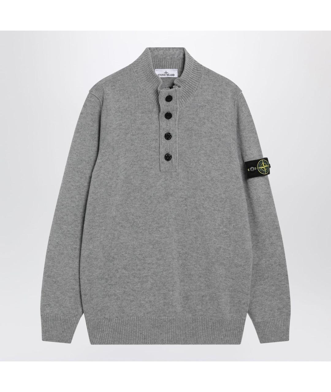 STONE ISLAND Серый шерстяной джемпер / свитер, фото 3