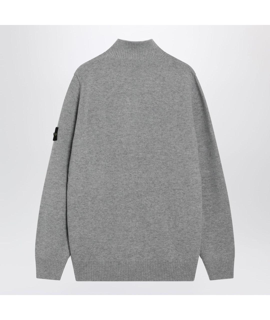 STONE ISLAND Серый шерстяной джемпер / свитер, фото 2