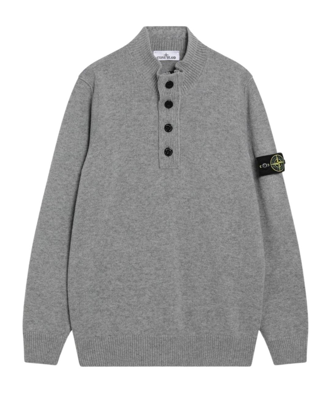 STONE ISLAND Серый шерстяной джемпер / свитер, фото 1