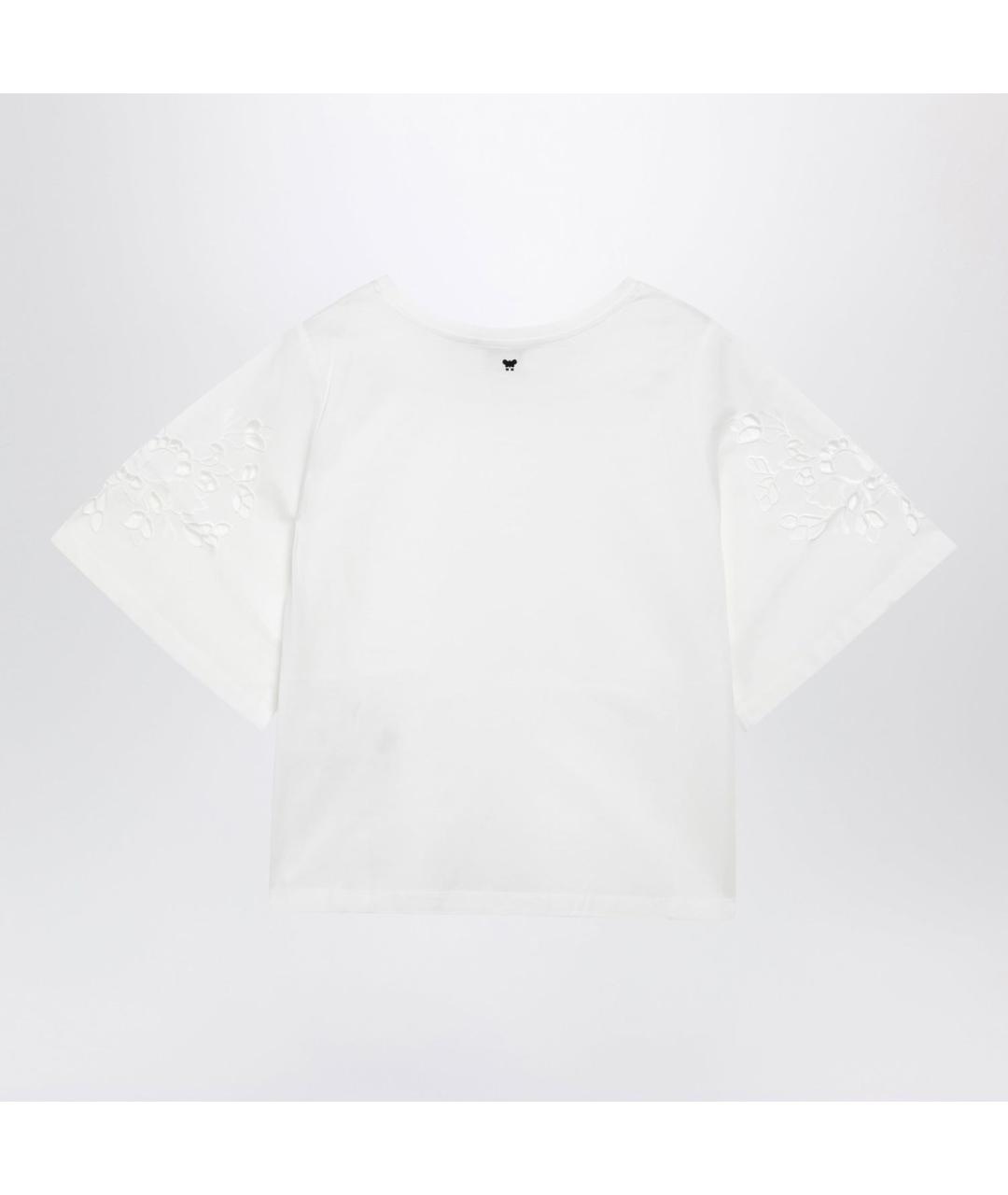 WEEKEND MAX MARA Белая хлопковая футболка, фото 2