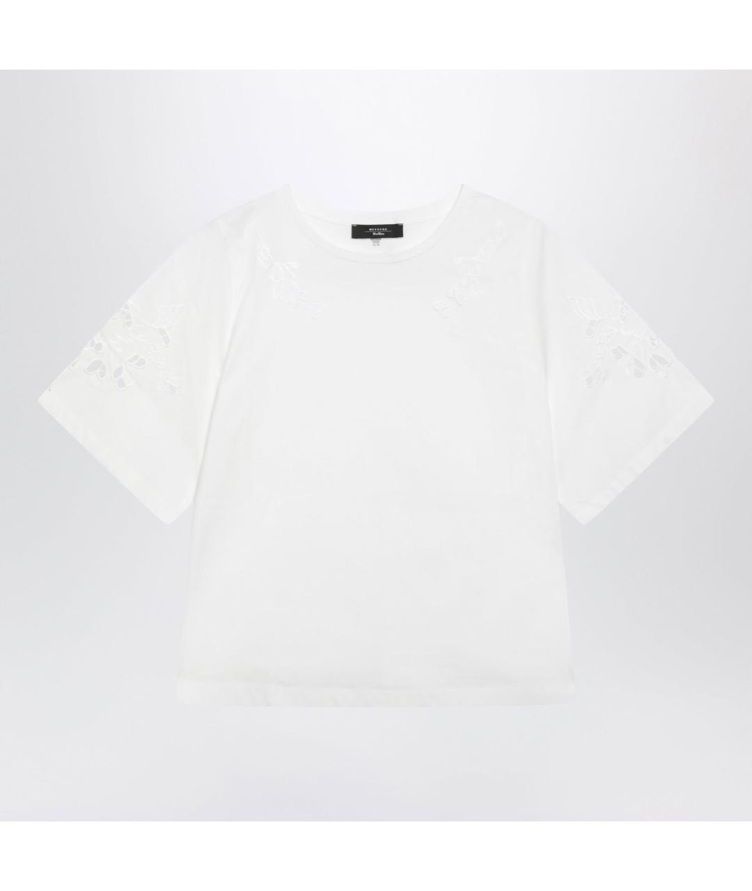 WEEKEND MAX MARA Белая хлопковая футболка, фото 3