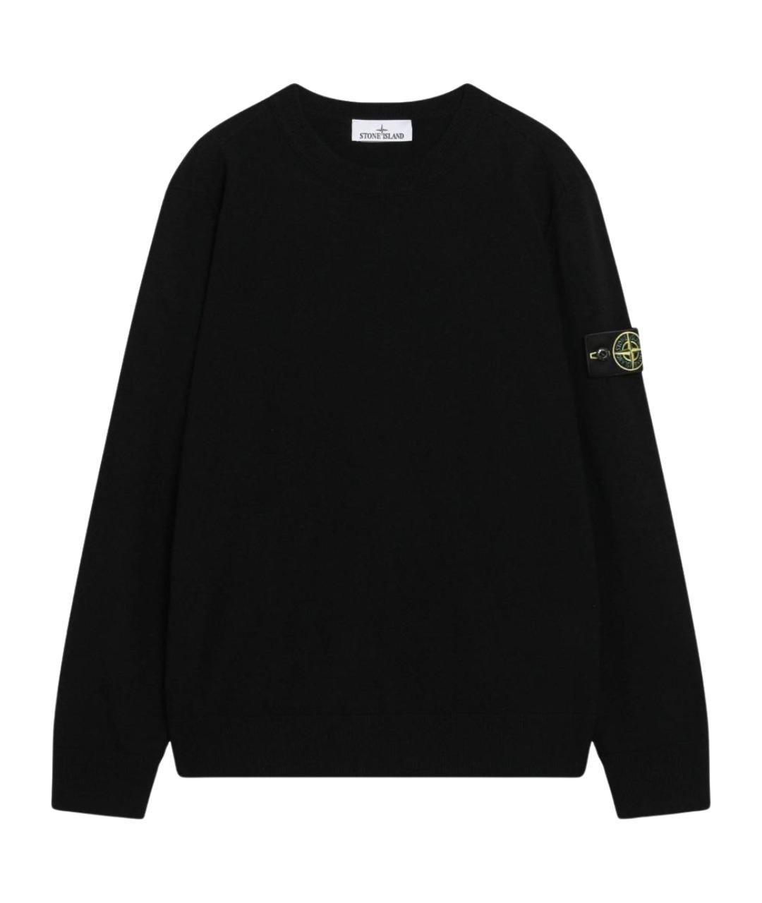 STONE ISLAND Черный шерстяной джемпер / свитер, фото 1