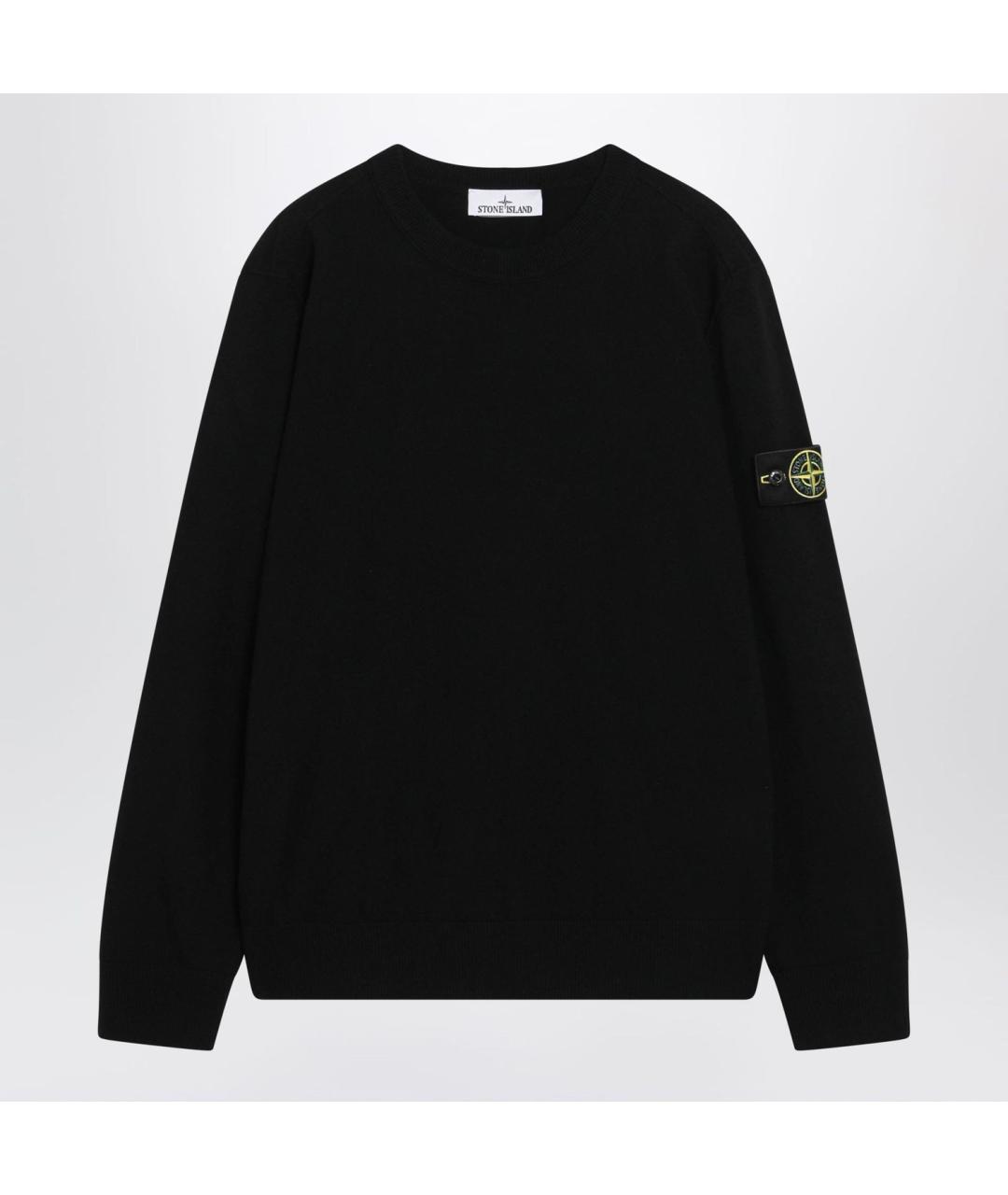 STONE ISLAND Черный шерстяной джемпер / свитер, фото 3