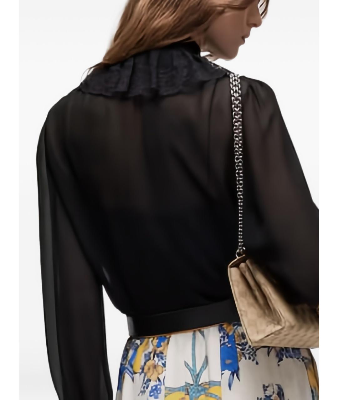 GUCCI Черная шелковая блузы, фото 3