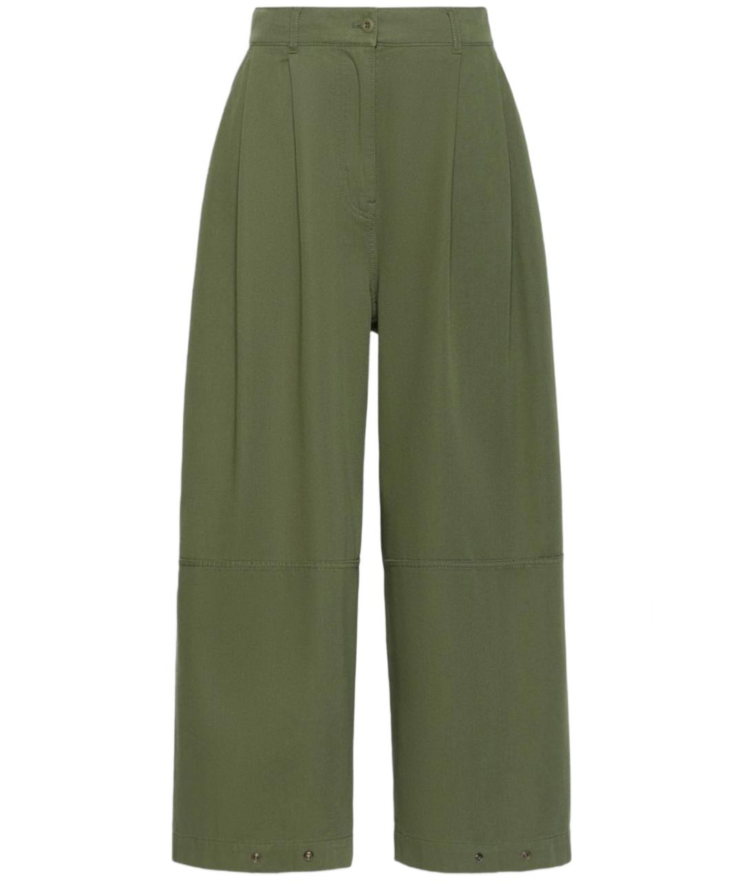WEEKEND MAX MARA Хаки хлопковые прямые брюки, фото 1