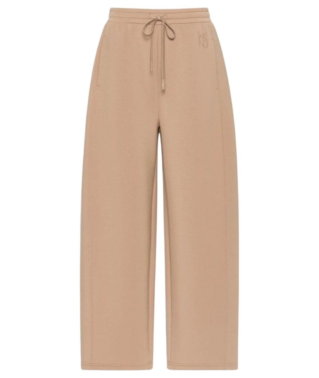 WEEKEND MAX MARA Коричневые полиамидовые прямые брюки, фото 1
