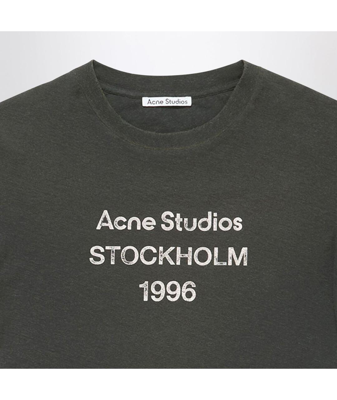 ACNE STUDIOS Черная хлопковая футболка, фото 2