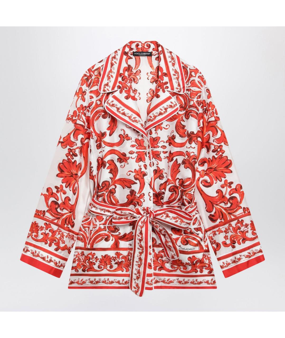DOLCE&GABBANA Оранжевая шелковая рубашка, фото 3