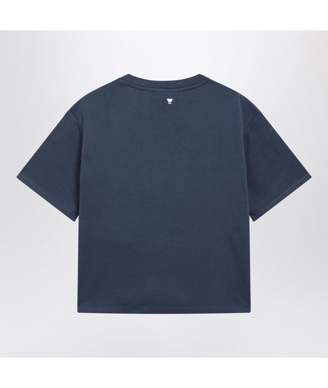 WEEKEND MAX MARA Синяя хлопковая футболка, фото 2
