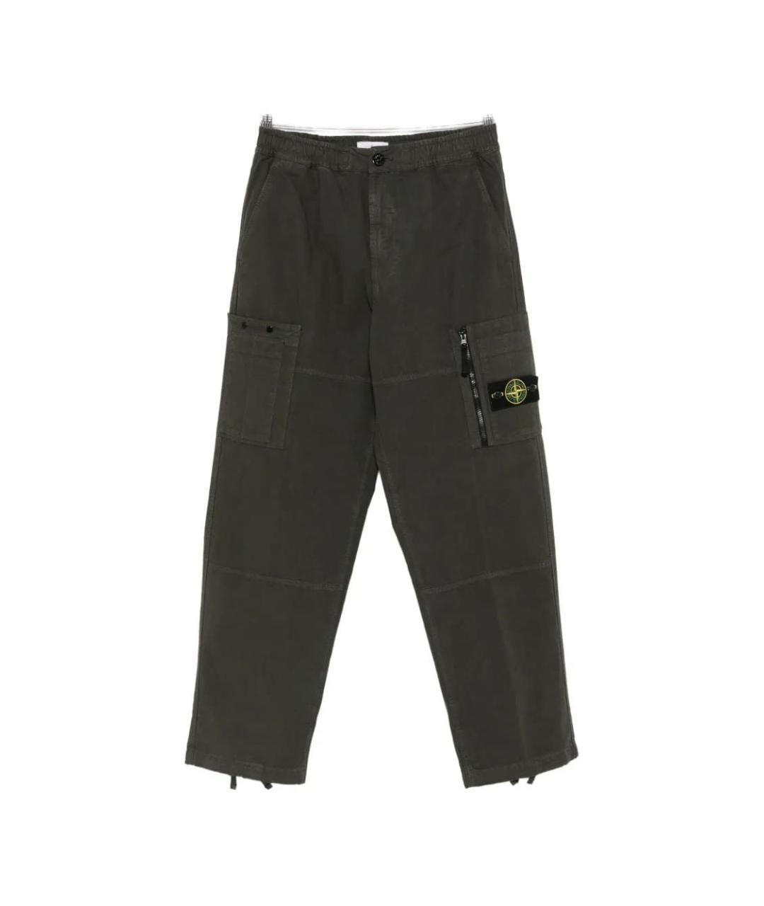 STONE ISLAND Серые хлопковые повседневные брюки, фото 1