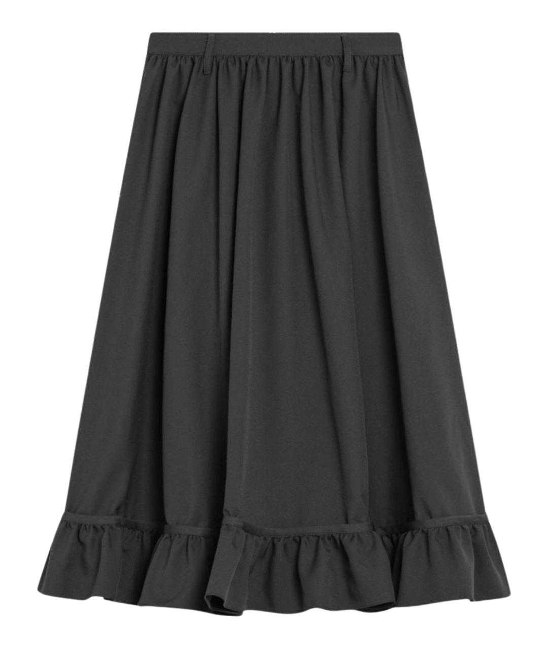 MM6 MAISON MARGIELA Серая хлопковая юбка миди, фото 1
