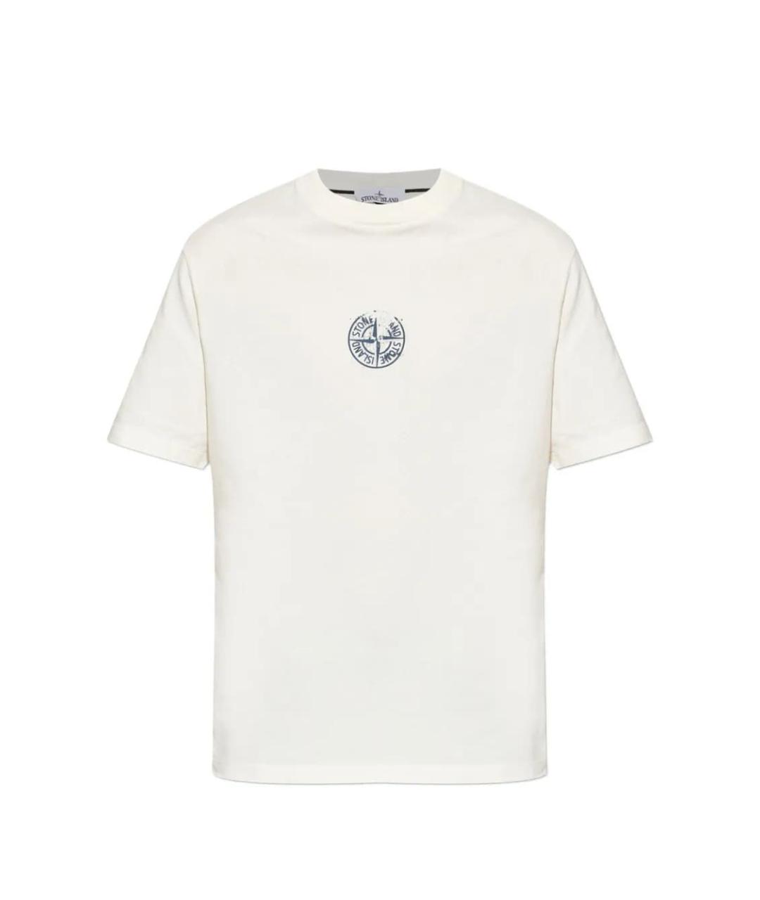 STONE ISLAND Бежевая хлопковая футболка, фото 1