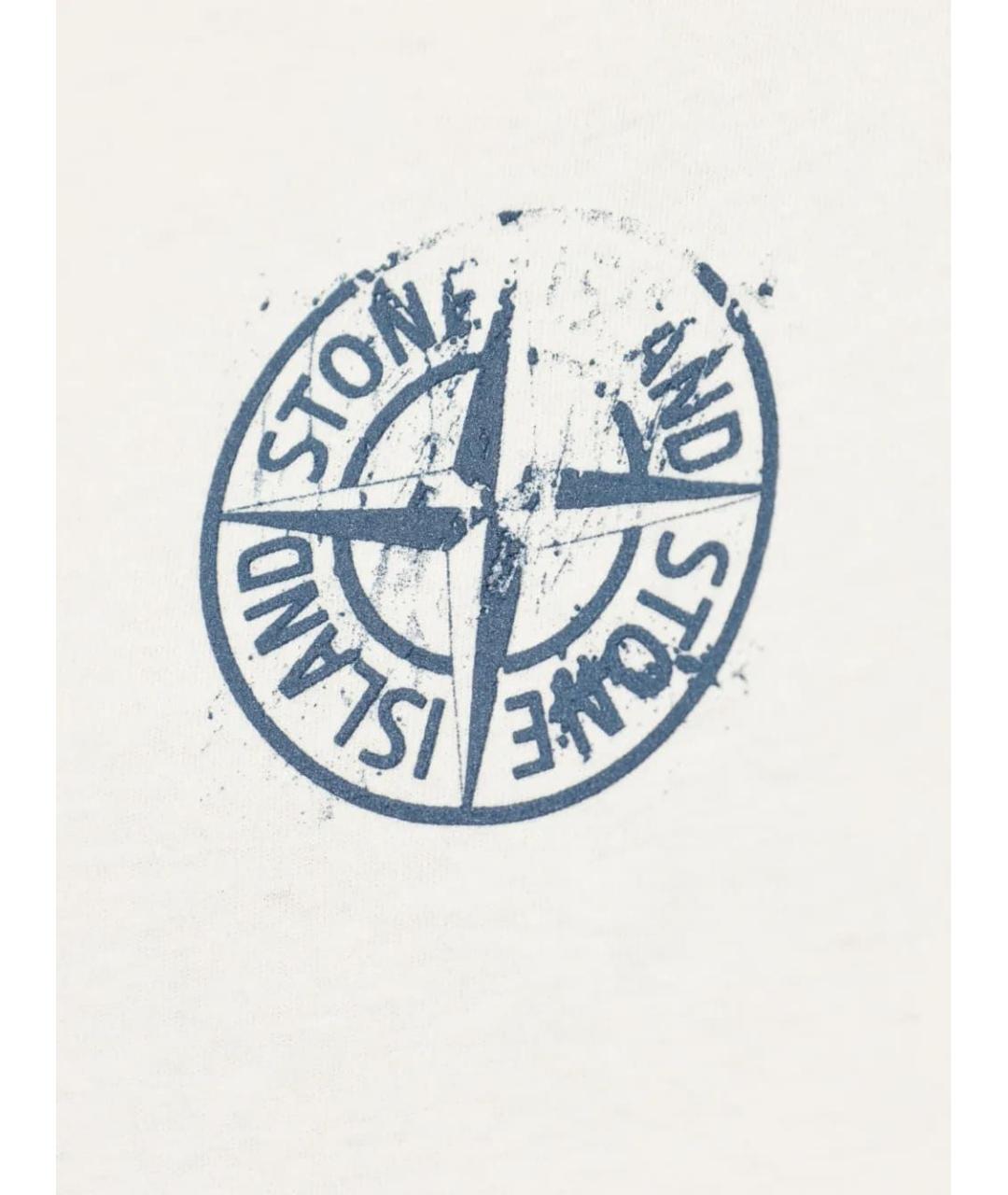 STONE ISLAND Бежевая хлопковая футболка, фото 4